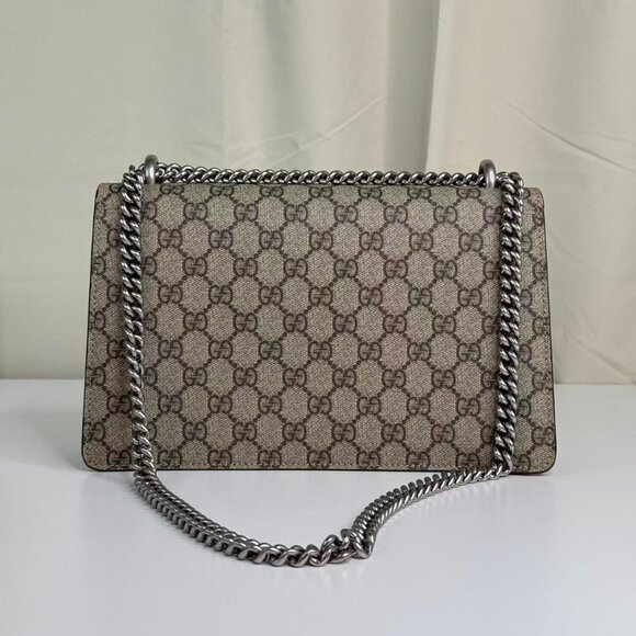 Gucci GG Logo Supreme Medium Dionysus Shoulder Bag with Red Interior - Picture 3 of 8